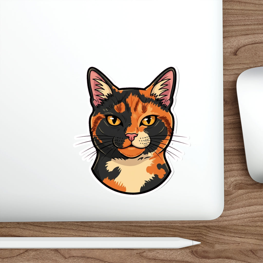 Tortoiseshell Cat Mom Sticker | Retro Tortie Cat Lover Decal