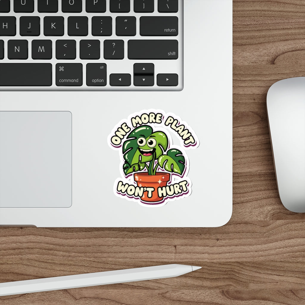 Funny Plant Mom Sticker | Googly Eye Monstera Plant Lover Die-Cut Decal