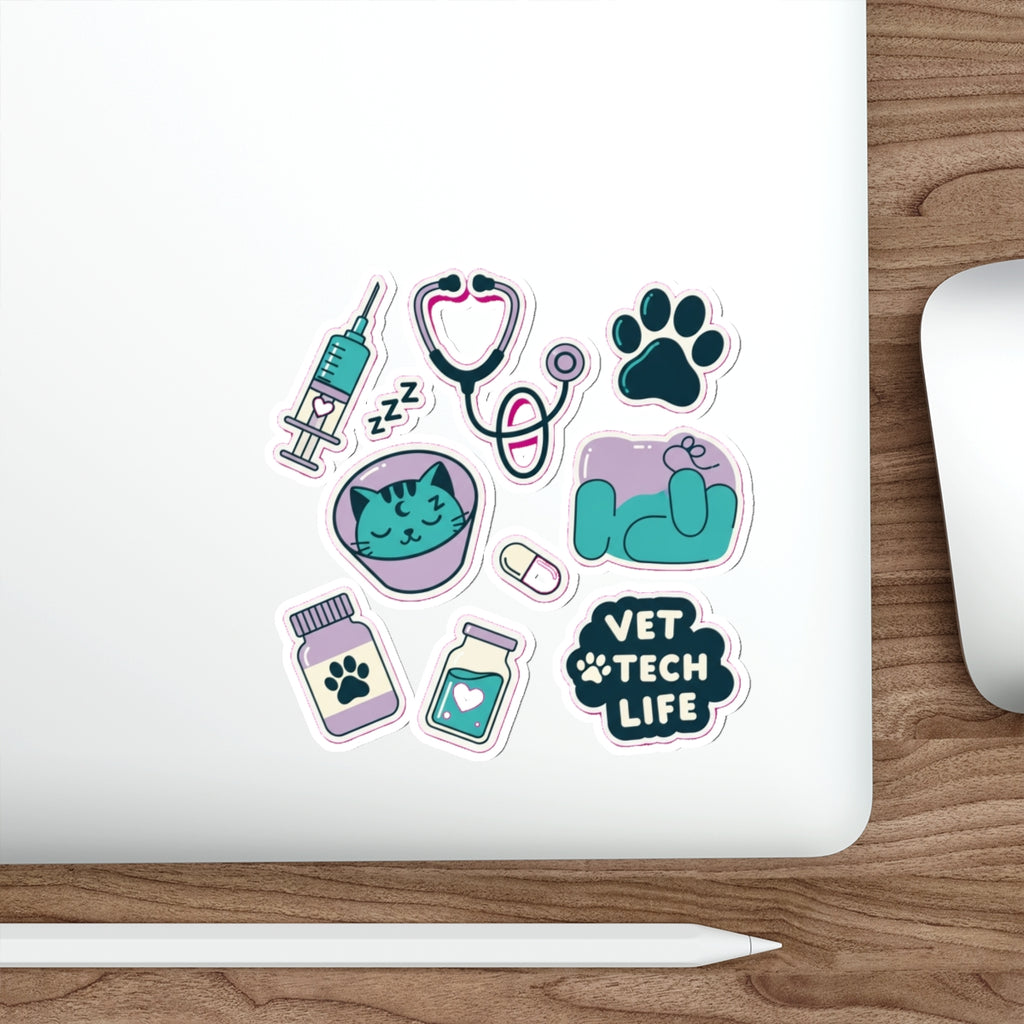 Vet Tech Sticker Pack | Kawaii Veterinary Professional Die-Cut Stickers