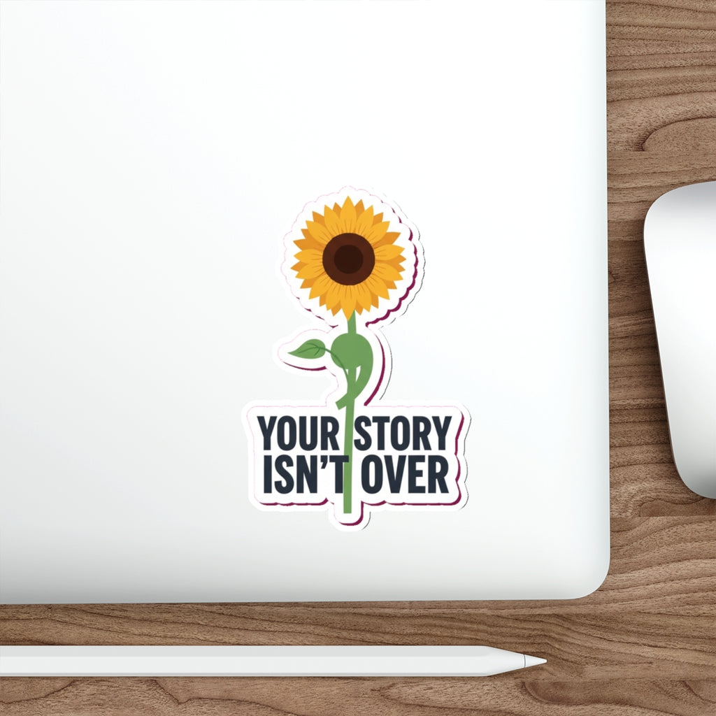 Semicolon Sunflower Mental Health Awareness Die-Cut Sticker | Suicide Prevention