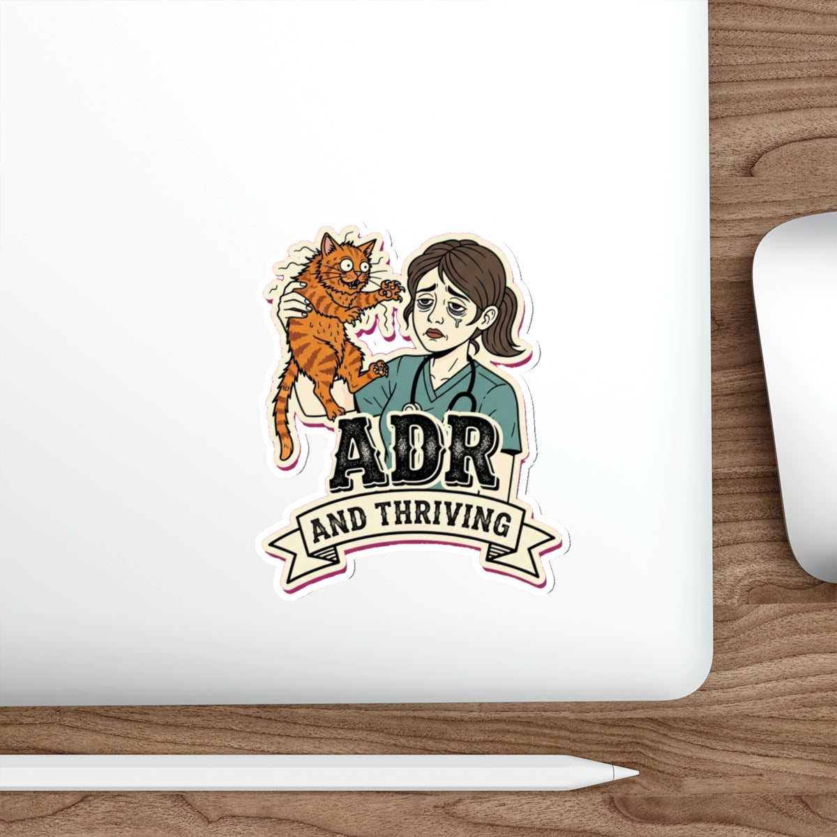 Exhausted Vet Tech Sticker | Dark Humor Veterinary Assistant Gift
