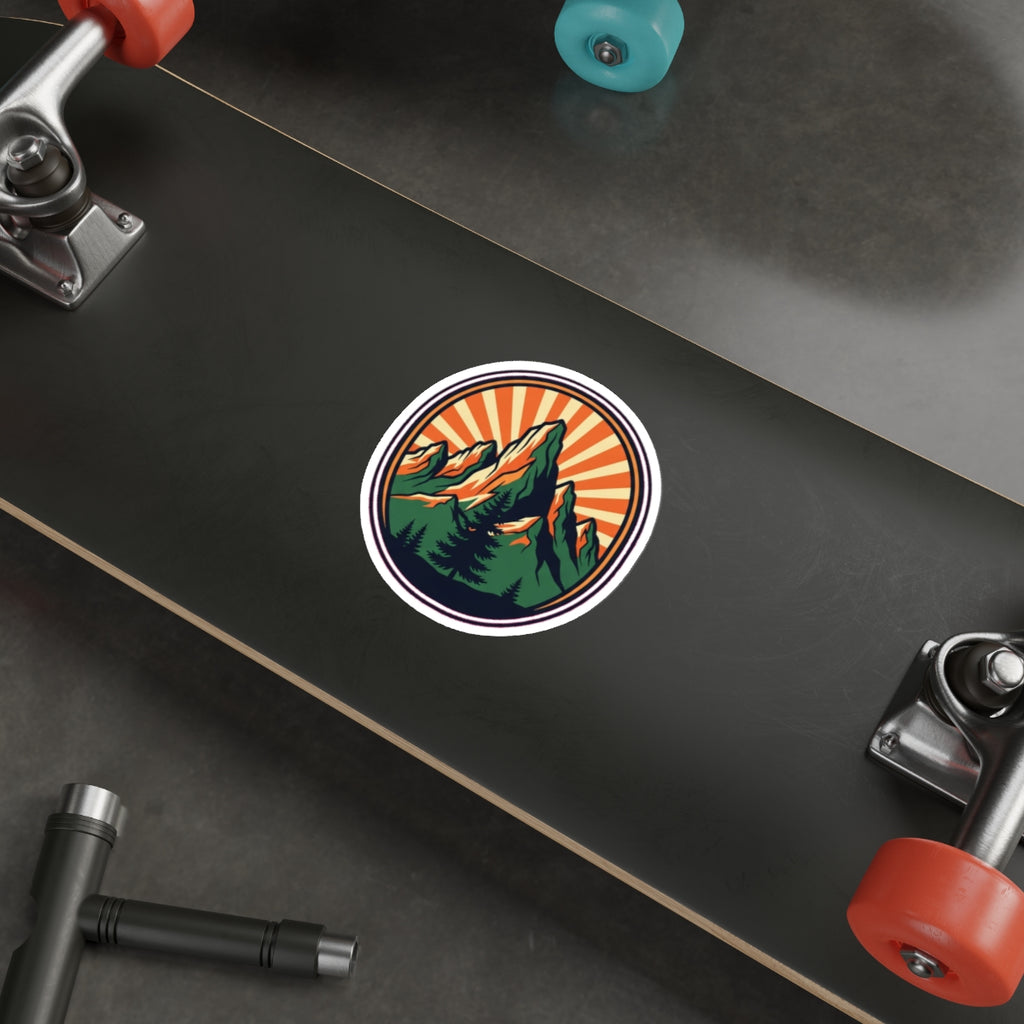 Vintage National Park Hiking Sticker | Mountain Pine Tree Retro Outdoor Adventure Decal