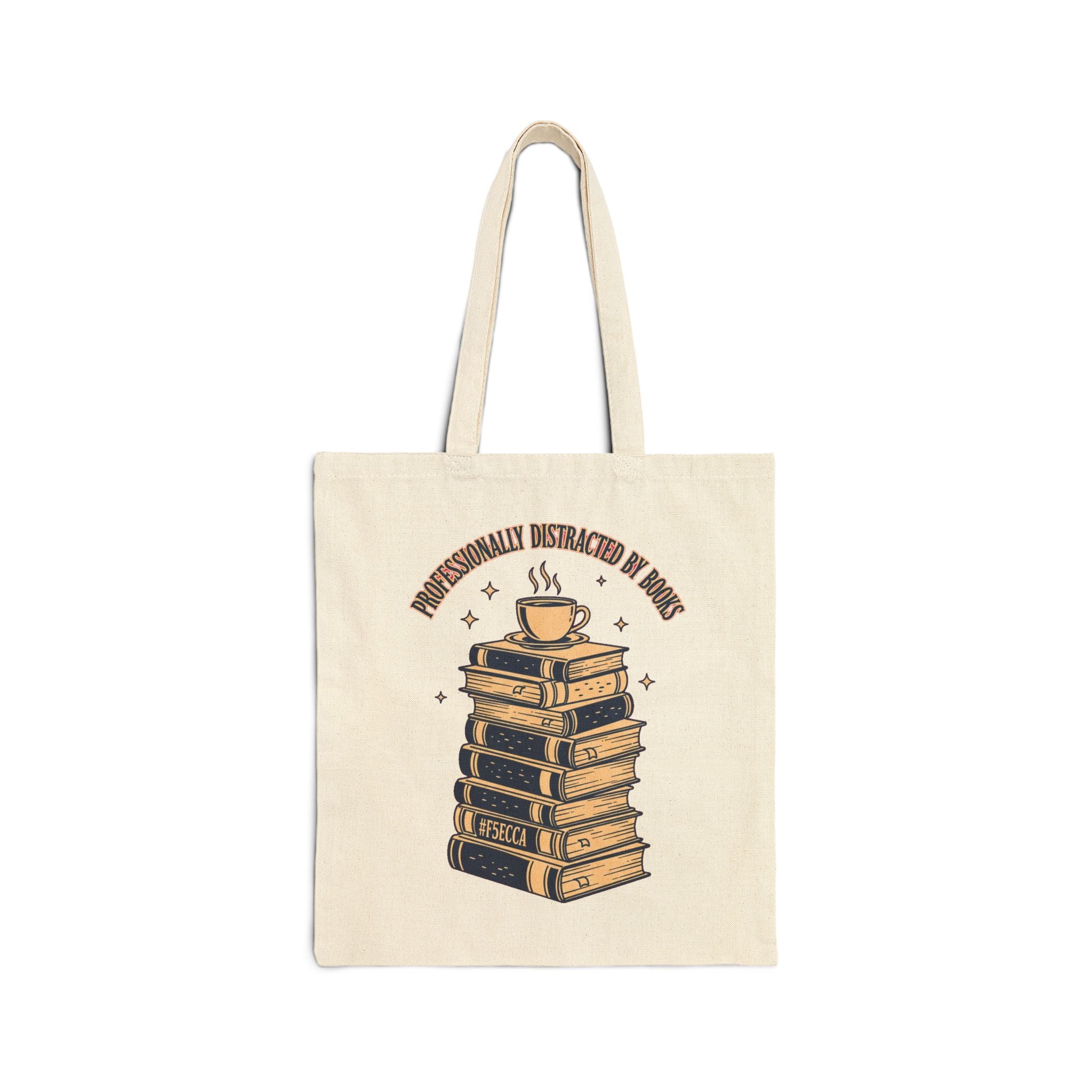 Book Lover Tote Bag | Retro Bookworm Reader Bag with Coffee Cup Design
