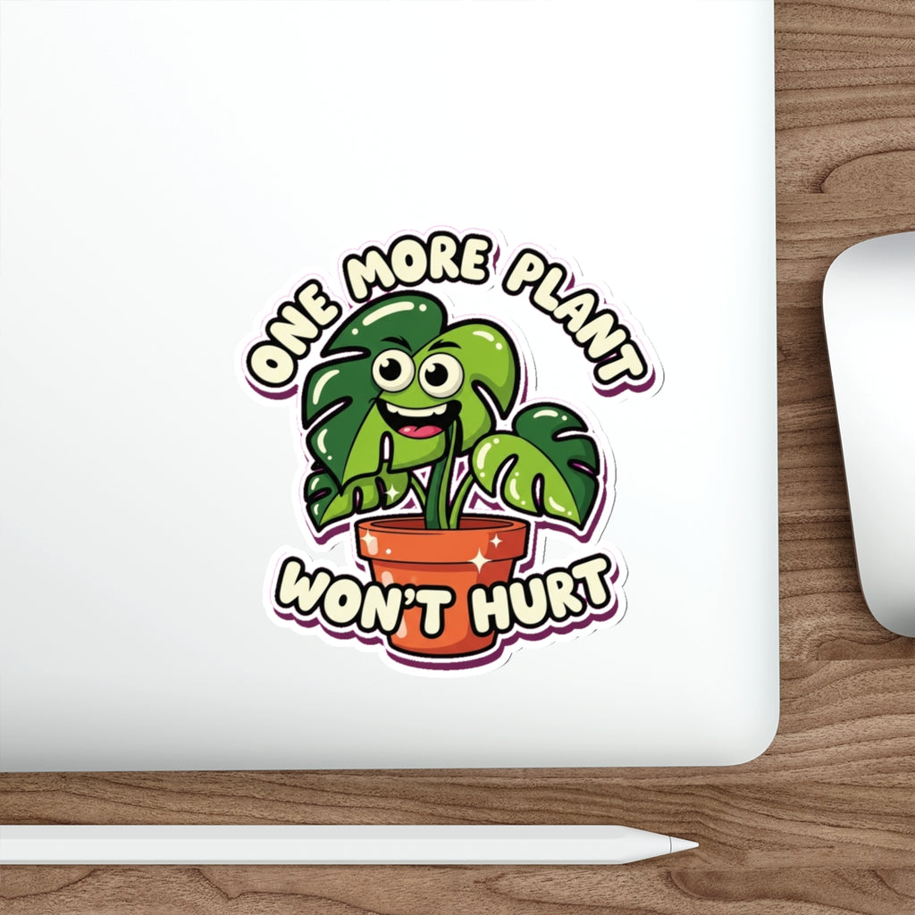 Funny Plant Mom Sticker | Googly Eye Monstera Plant Lover Die-Cut Decal