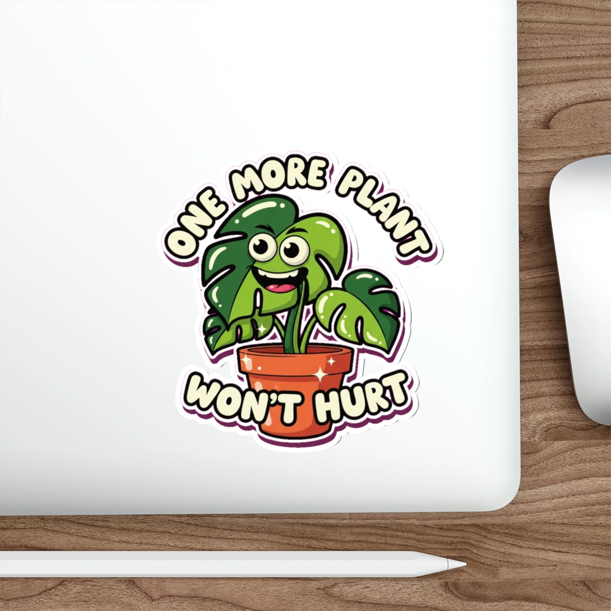 Funny Plant Mom Sticker | Googly Eye Monstera Plant Lover Die-Cut Decal