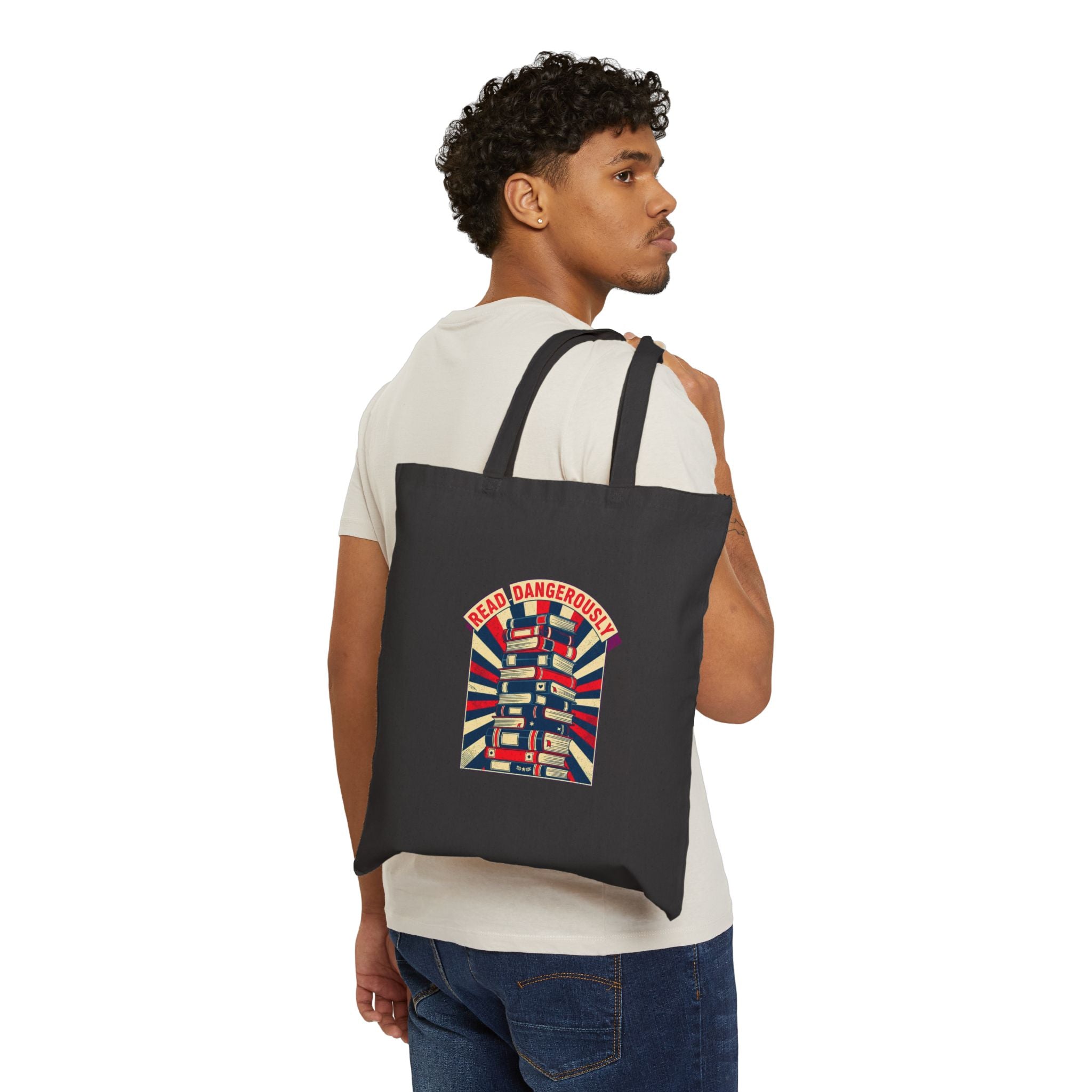 Banned Books Librarian Tote Bag | Vintage Propaganda Style Book Lover Canvas Bag
