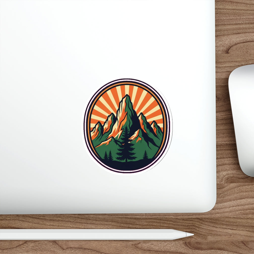 Vintage National Park Hiking Sticker | Mountain Pine Tree Retro Outdoor Adventure Decal