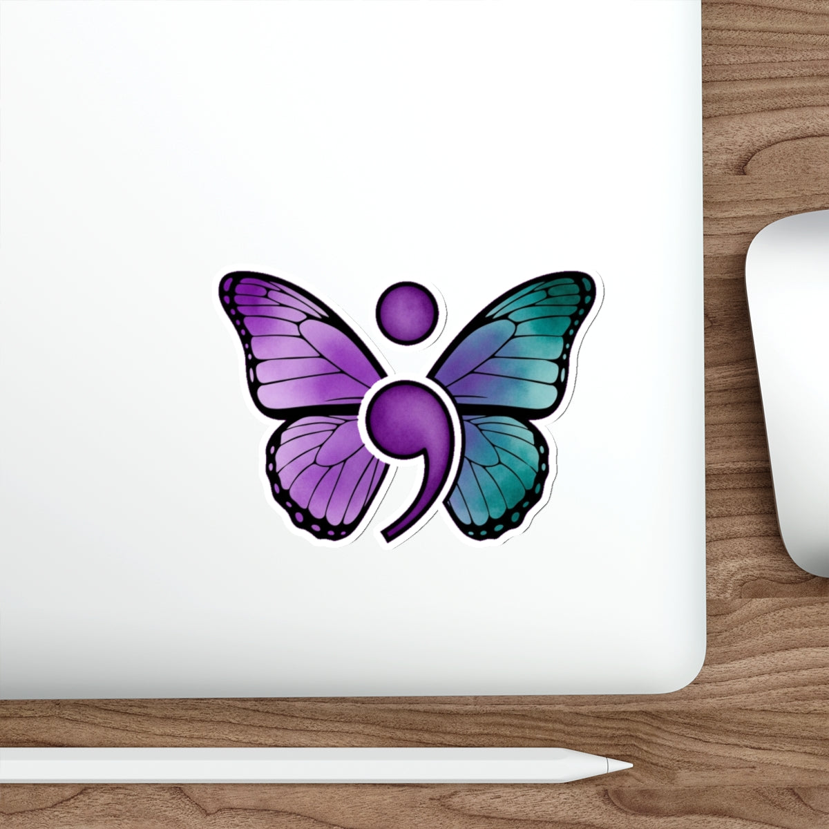 Semicolon Butterfly Mental Health Sticker | Suicide Prevention Awareness Decal