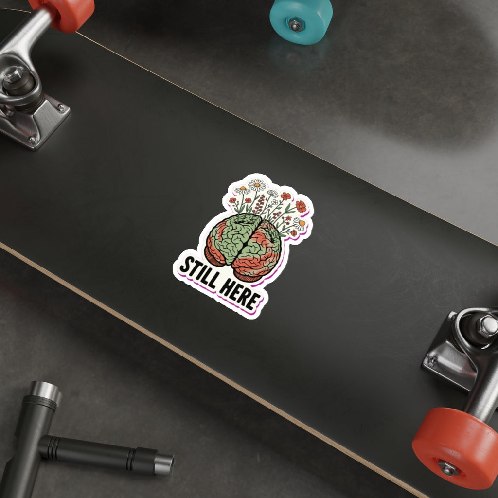 Mental Health Awareness Die-Cut Sticker | Brain & Wildflowers Therapy Decal