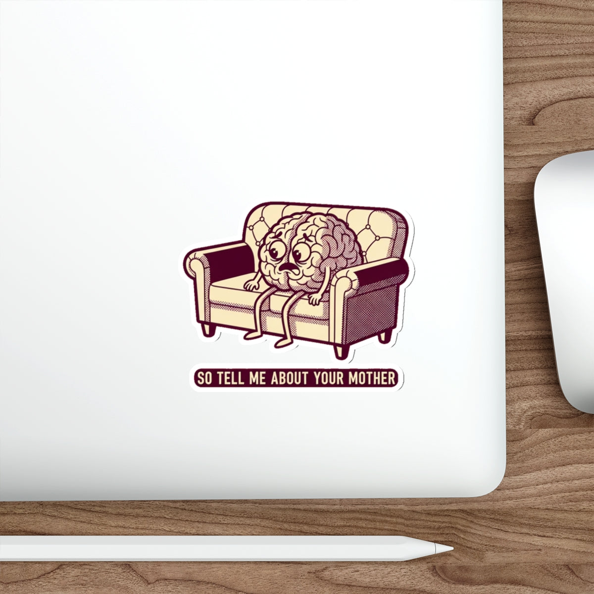 Psychology Student Sticker | Funny Therapist Couch Brain Humor Decal