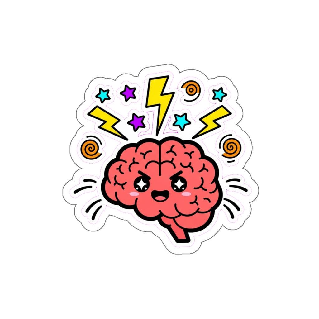ADHD Brain Sticker | Neurodivergent Pride Cute Sparkly Character Decal
