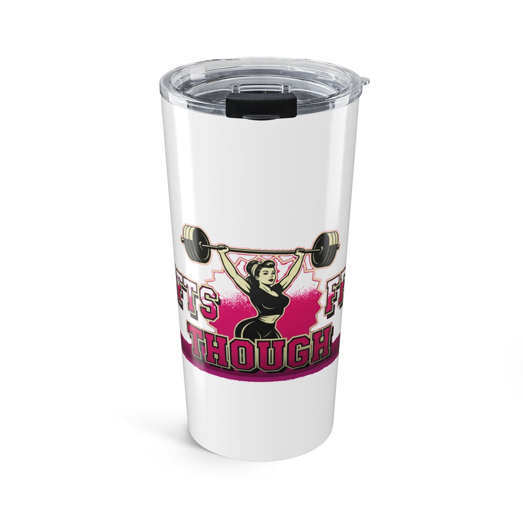 Funny Gym Girl Tumbler | Retro Pinup Weightlifting Women Sarcasm Coffee Cup