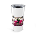 Funny Gym Girl Tumbler | Retro Pinup Weightlifting Women Sarcasm Coffee Cup