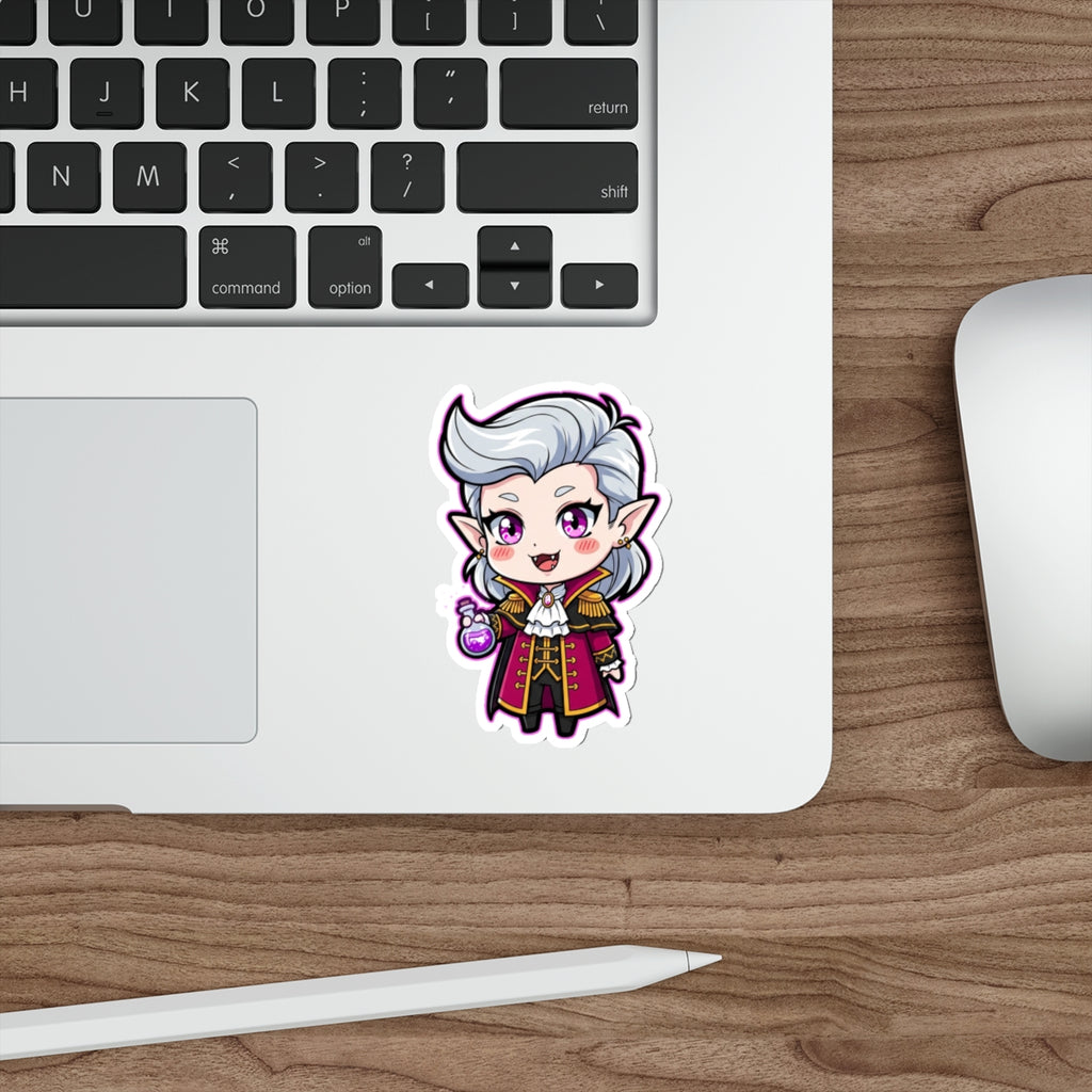 Goth Vampire Chibi Die-Cut Sticker | BG3 Fan Art | Gothic Fantasy
