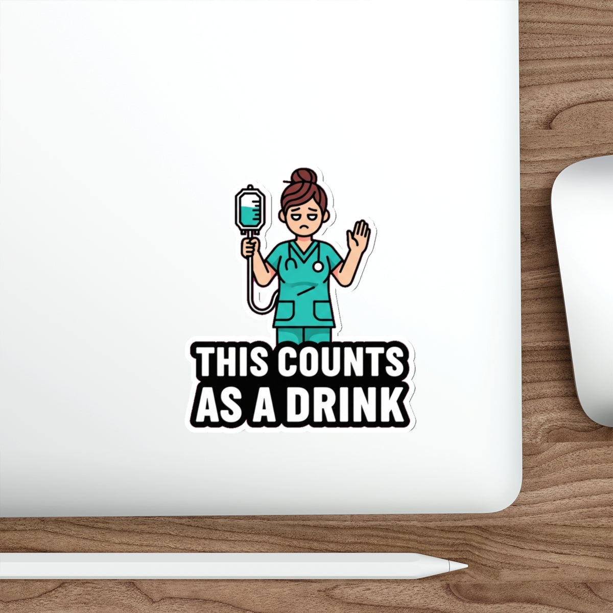 Funny Nurse Sticker | ICU ER Dark Humor Vinyl Decal | Tired Nurse Cocktail