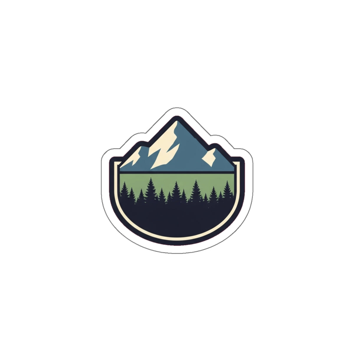 PNW Mountain Pine Forest Sticker | Retro Hiking Badge | Pacific Northwest