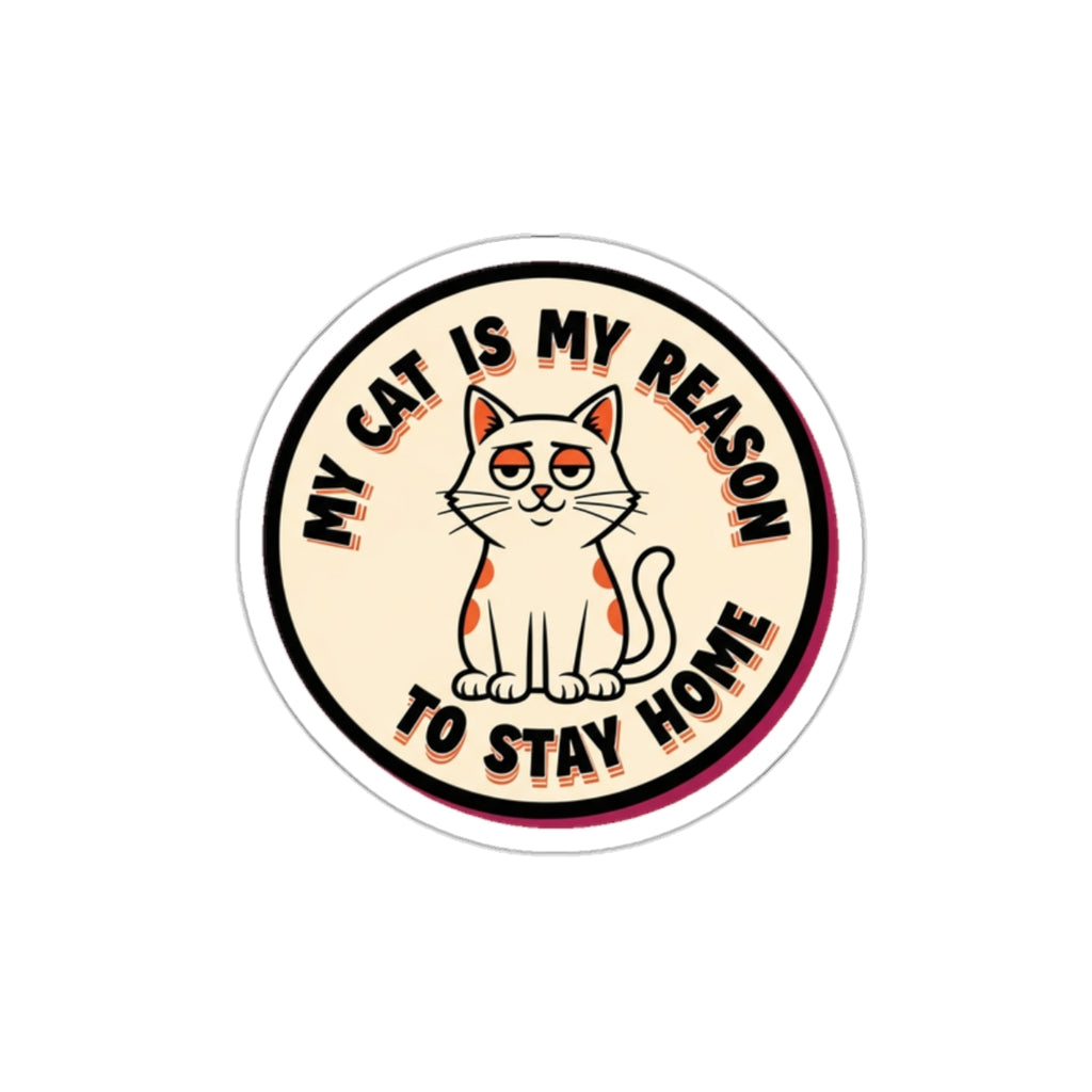 Sarcastic Cat Mom Sticker | Funny Cat Lady Decal | Retro Die-Cut Water Bottle Sticker