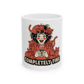 Crazy Cat Lady Coffee Obsessive Mug | Funny Cat Mom Gift | Bold Vintage Cartoon
