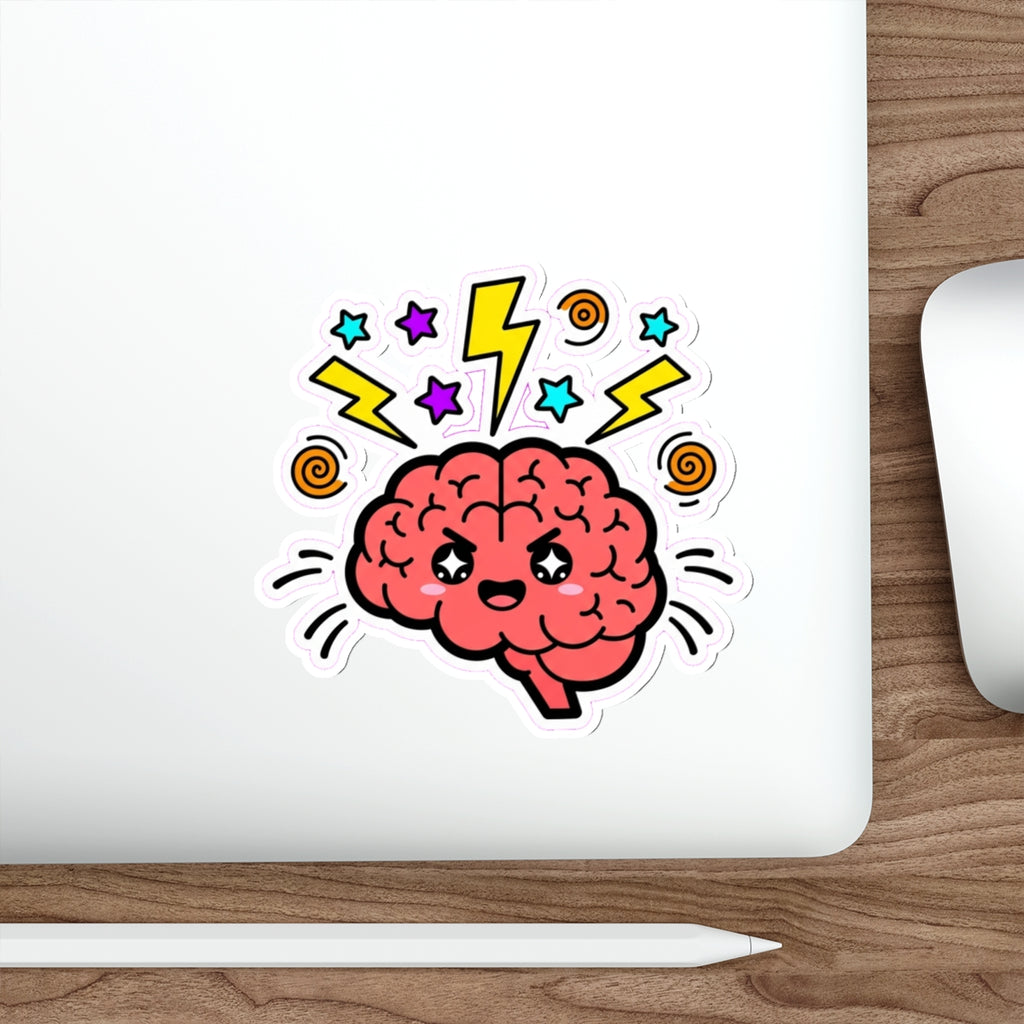 ADHD Brain Sticker | Neurodivergent Pride Cute Sparkly Character Decal