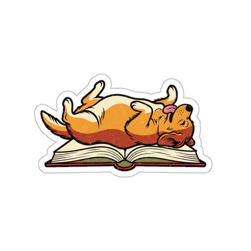 Dog Mom Book Lover Sticker | Funny Golden Retriever Reading Vinyl Decal