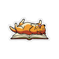 Dog Mom Book Lover Sticker | Funny Golden Retriever Reading Vinyl Decal