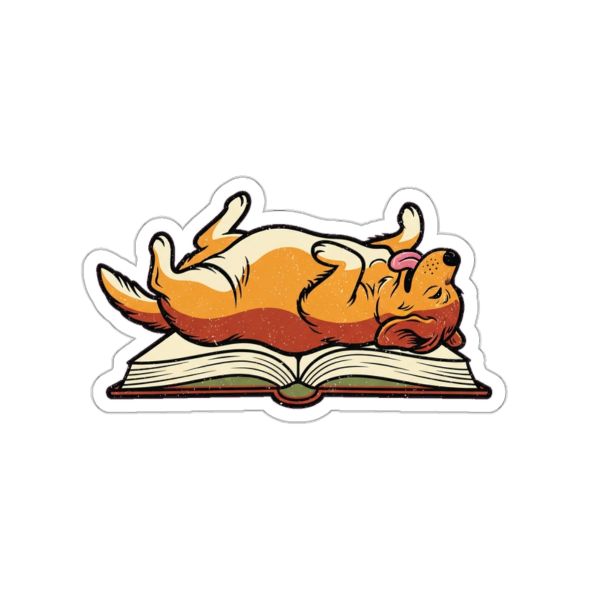 Dog Mom Book Lover Sticker | Funny Golden Retriever Reading Vinyl Decal