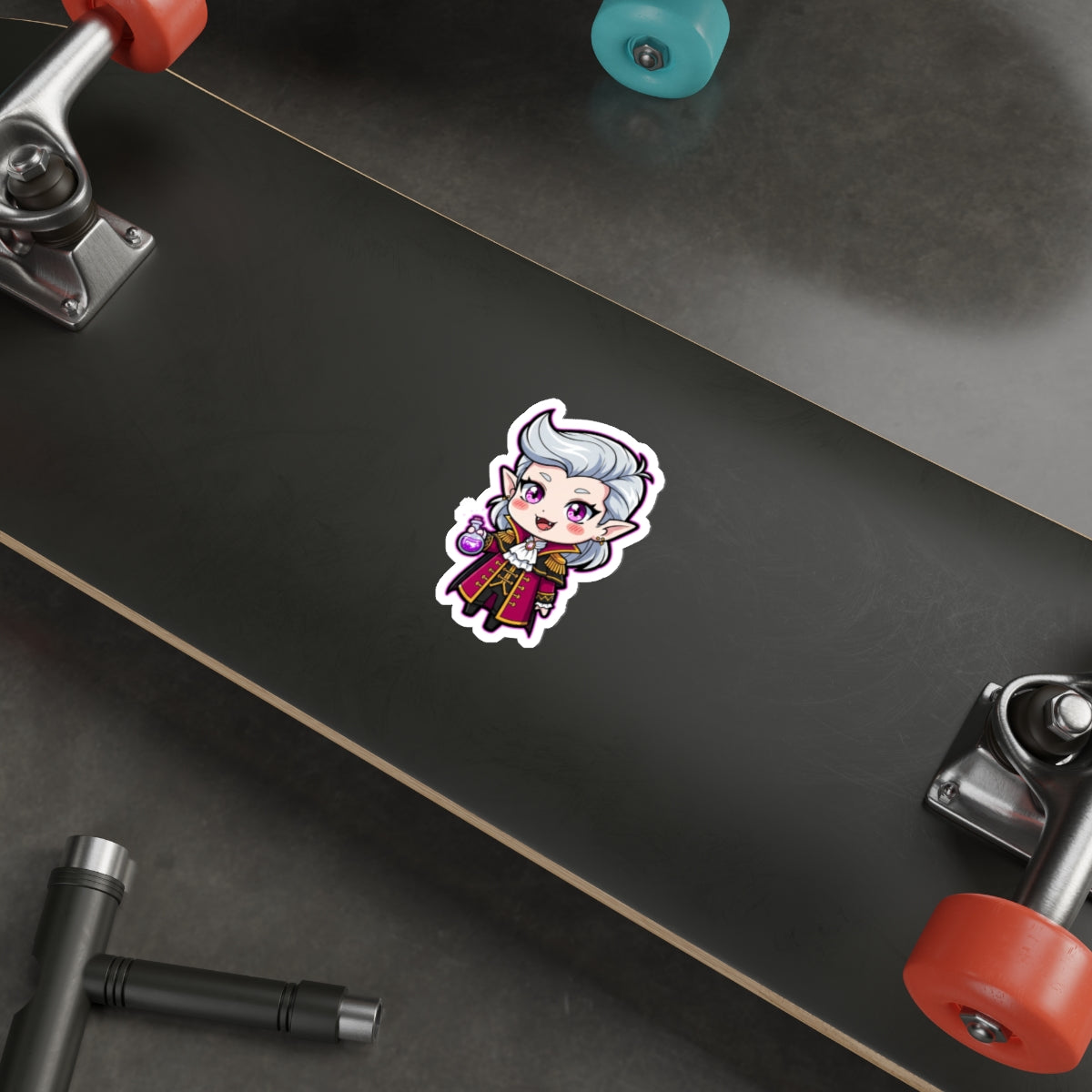 Goth Vampire Chibi Die-Cut Sticker | BG3 Fan Art | Gothic Fantasy