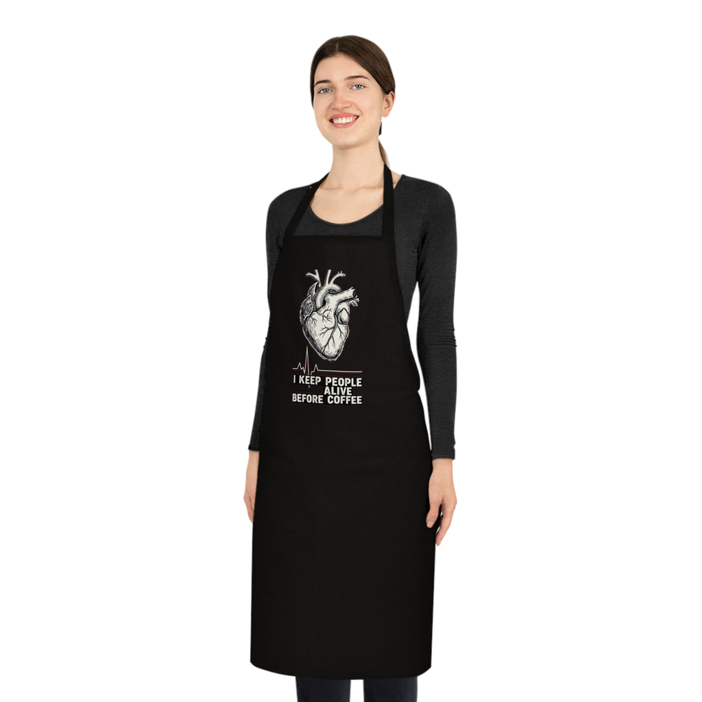 ICU Nurse Apron | Dark Humor Medical Heart Graphic | Critical Care Gift