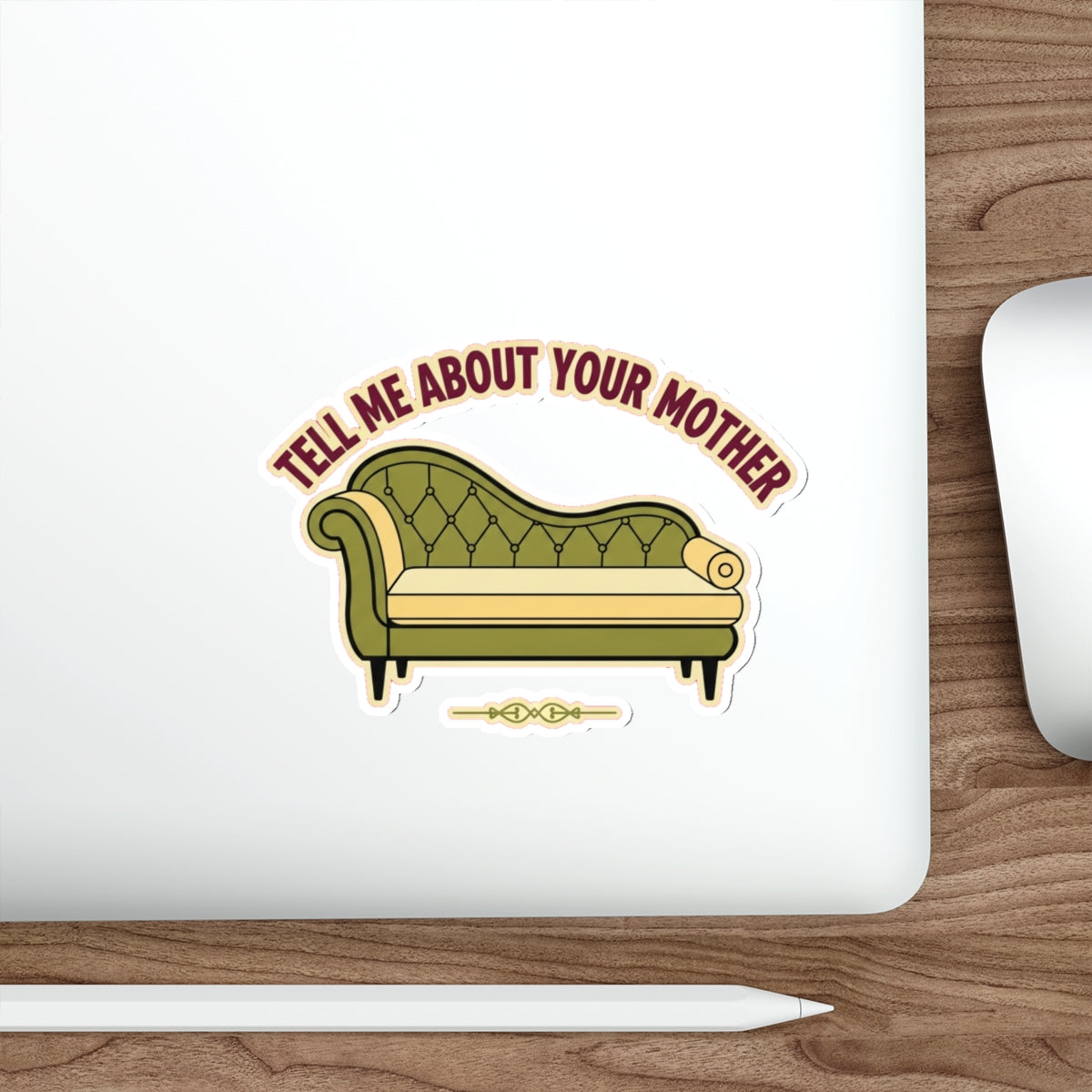 Therapist Humor Sticker | Vintage Chaise Lounge Mental Health Funny Decal