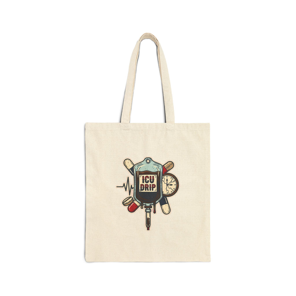 ICU Nurse Tote Bag | Funny Nurse Gift | Dark Humor Coffee IV Drip Design