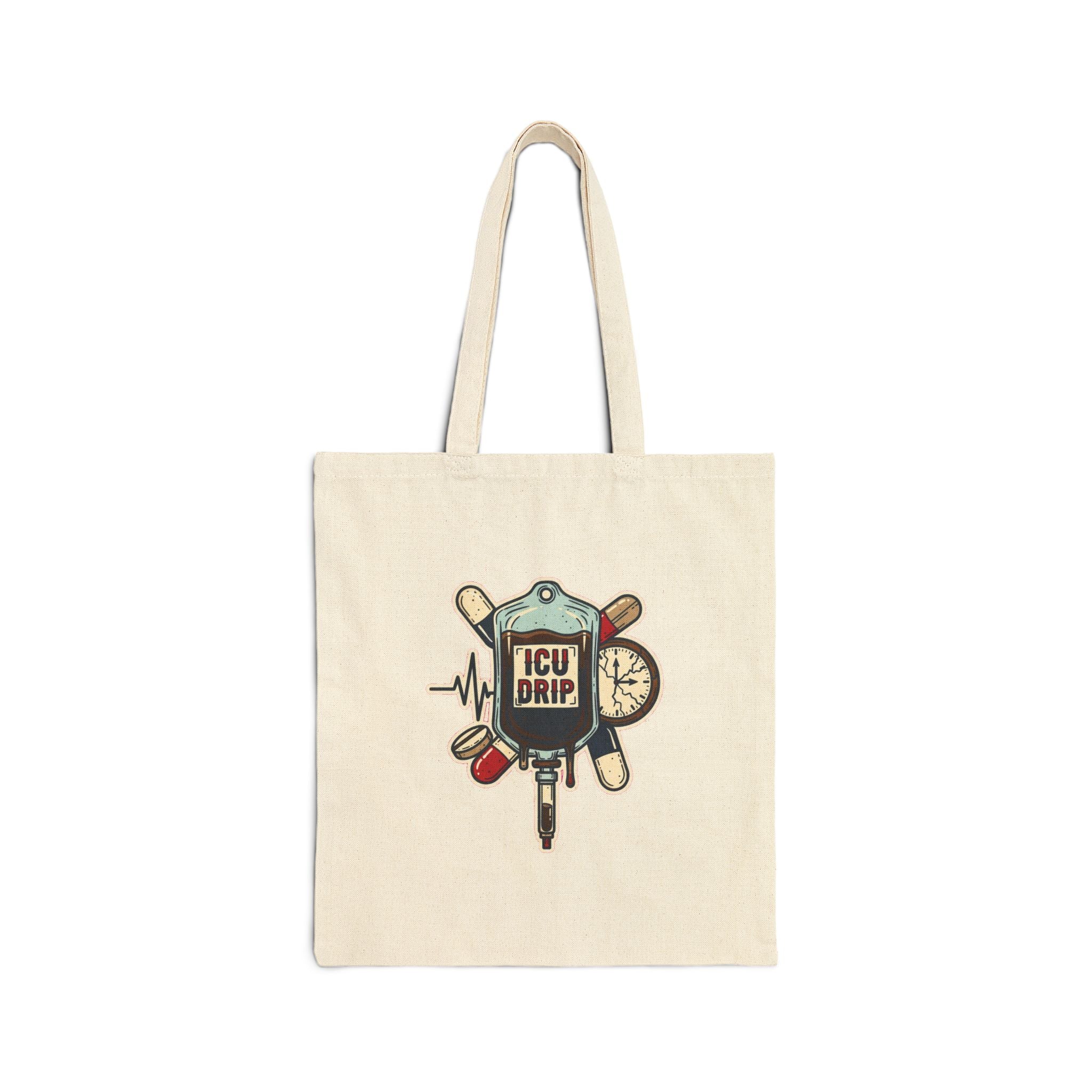 ICU Nurse Tote Bag | Funny Nurse Gift | Dark Humor Coffee IV Drip Design