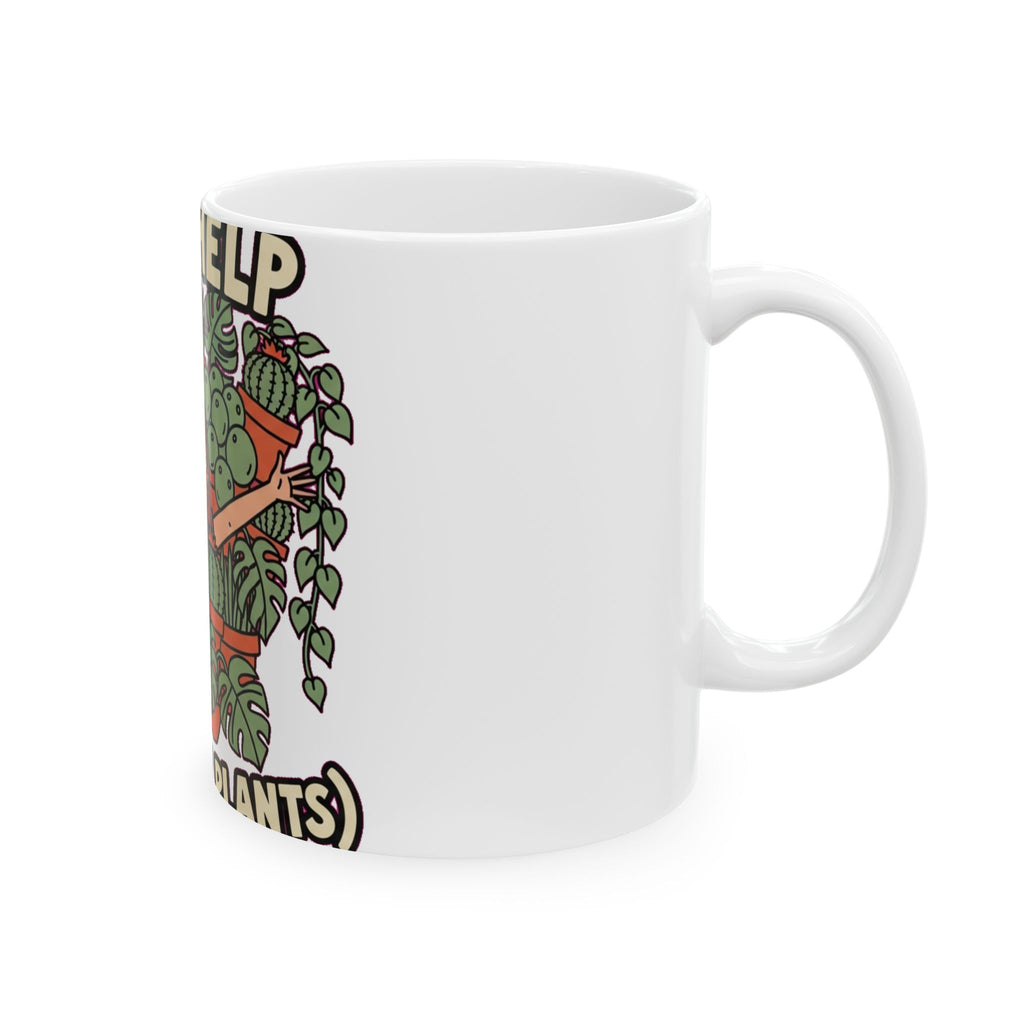 Funny Plant Mom Mug - Crazy Plant Lady Coffee Cup with Folk Art Design