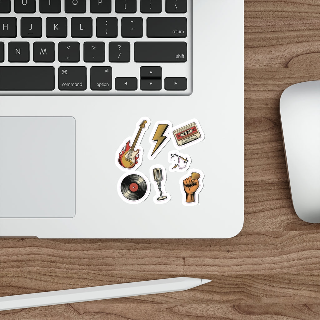 Vintage Rock Music Die-Cut Sticker Pack | Retro Band Laptop Stickers
