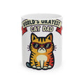 Cat Dad Retro Mug - Funny 1970s Tabby Coffee Cup for Cat Lovers