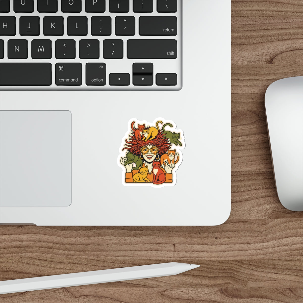 Crazy Cat Lady Vinyl Sticker | Funny 70s Retro Cat Mom Decal