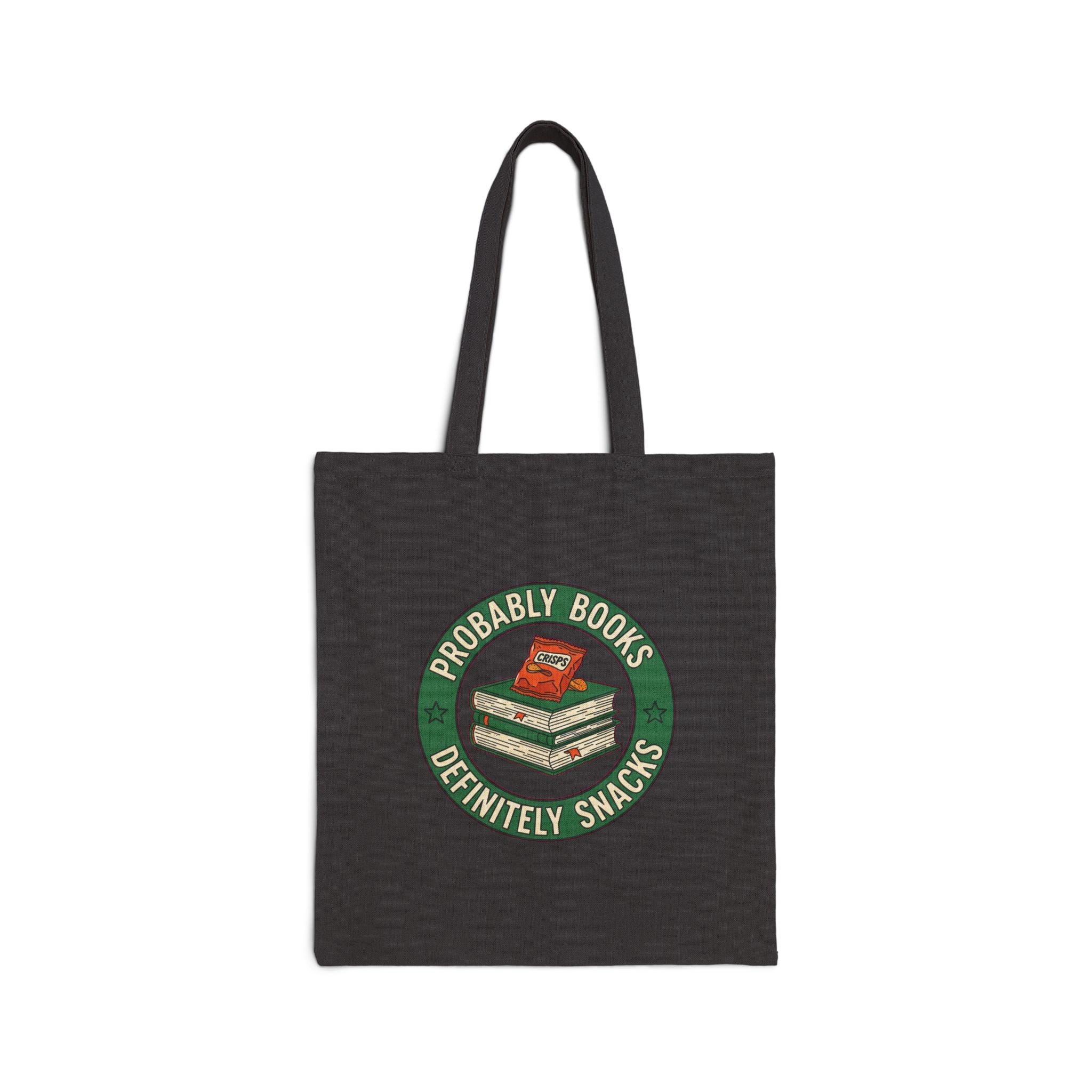 Probably Books Definitely Snacks Tote Bag | Funny Bookworm Gift