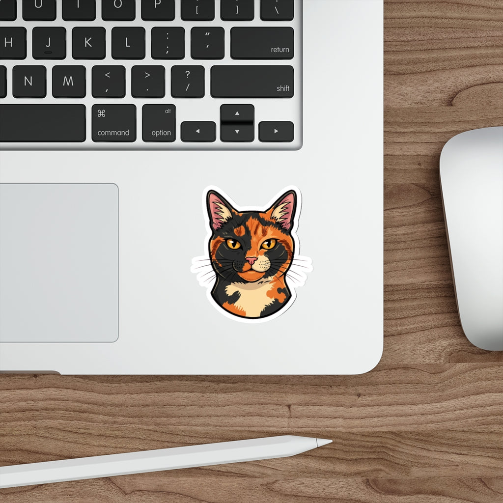 Tortoiseshell Cat Mom Sticker | Retro Tortie Cat Lover Decal
