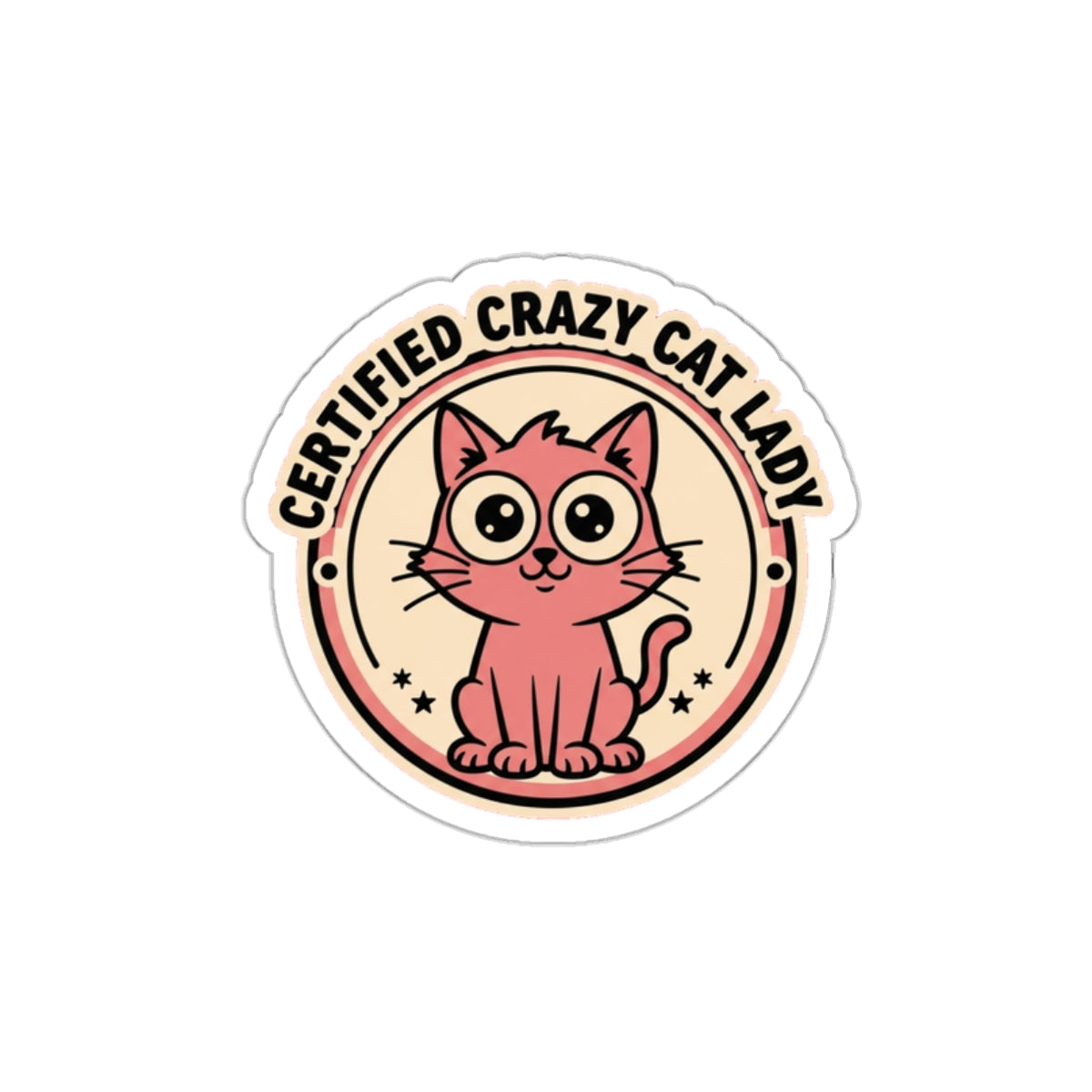 Crazy Cat Lady Certified Sticker | Retro 70s Cat Mom Vinyl Decal