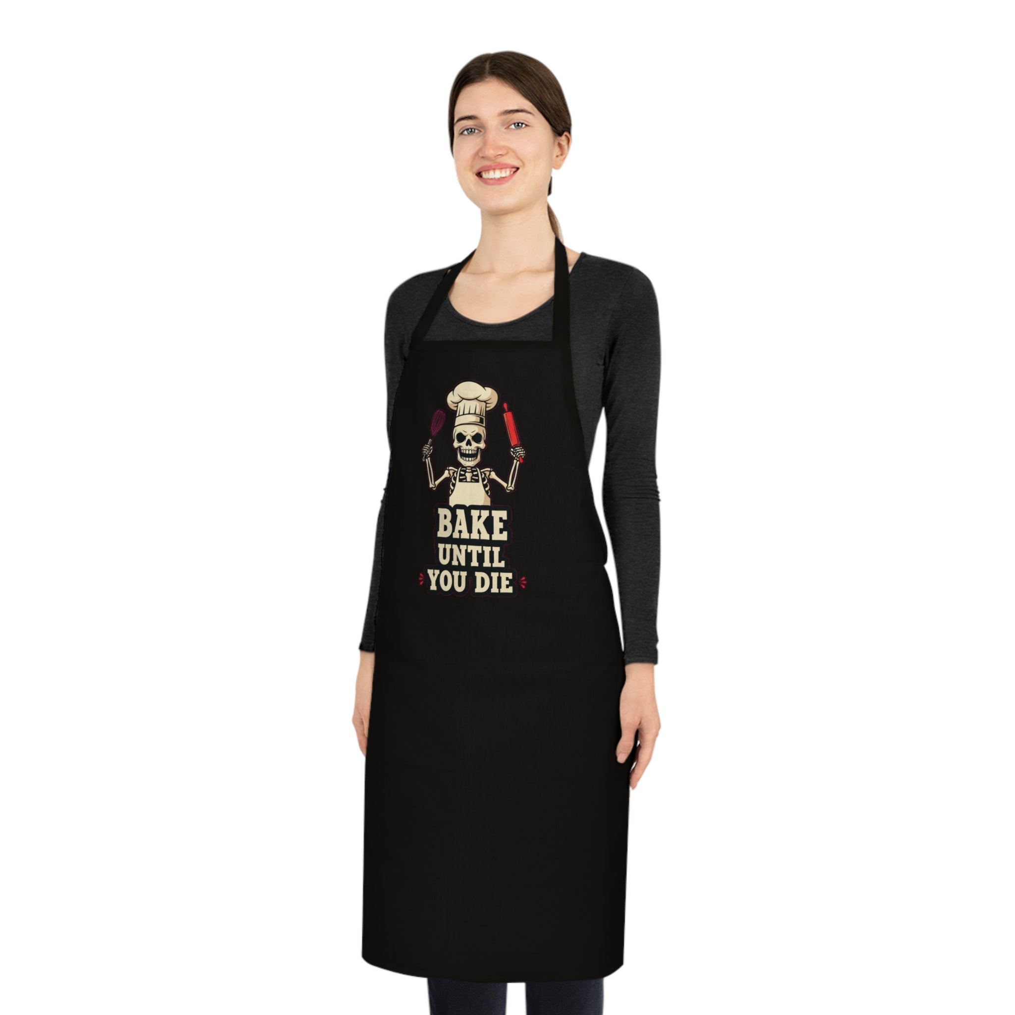 Skeleton Baker Apron | Funny Dark Humor Kitchen Apron for Women