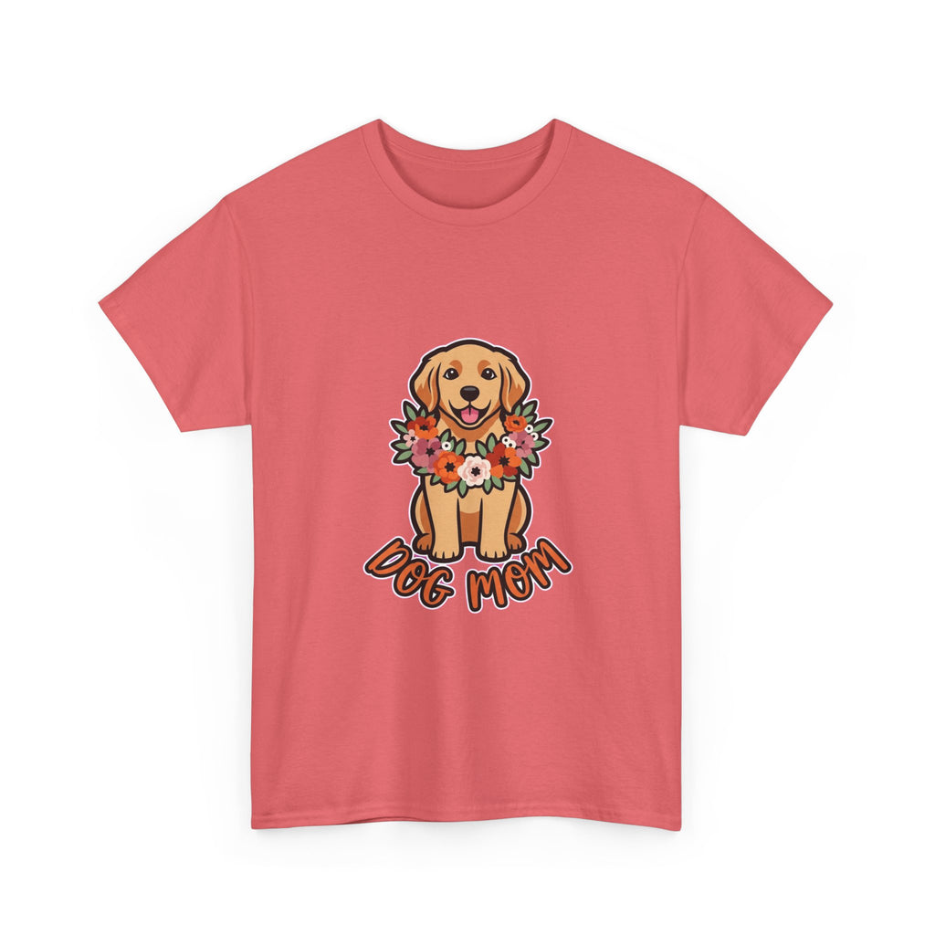 Dog Mom T-Shirt | Golden Retriever Floral Wreath Unisex Tee