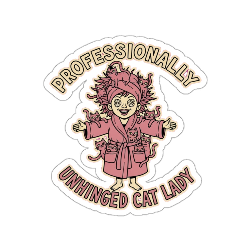 Crazy Cat Lady Sticker | Funny Cat Mom Die-Cut Decal | Dark Humor Gift