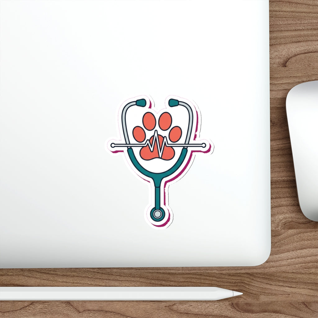 Vet Tech Pride Die-Cut Sticker | Veterinary Technician Gift | Stethoscope Paw Print