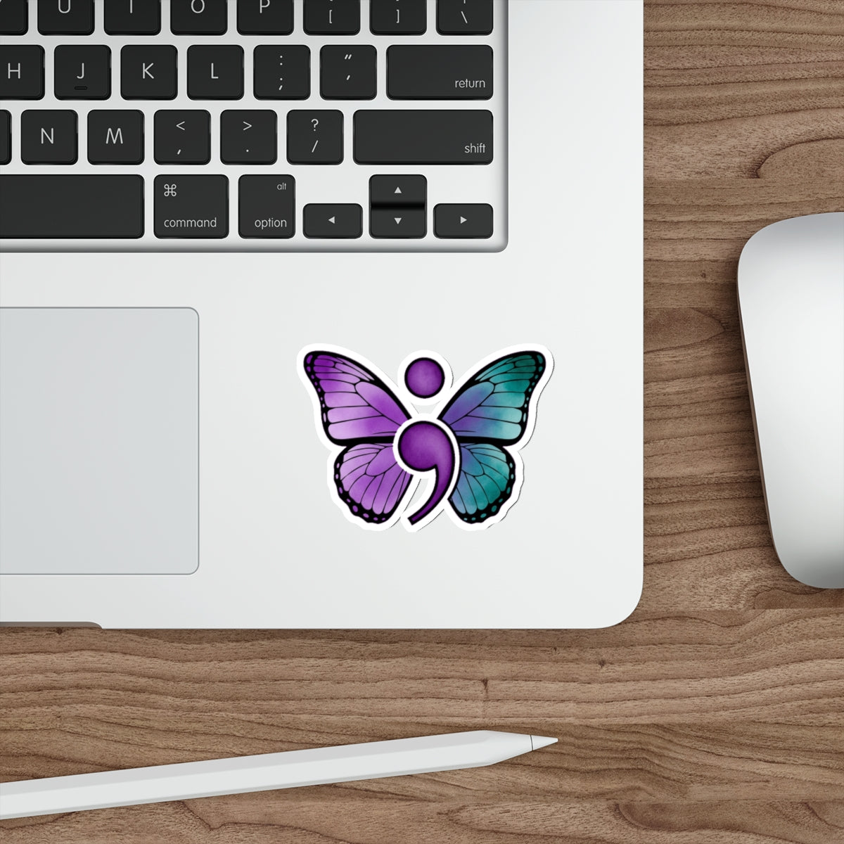 Semicolon Butterfly Mental Health Sticker | Suicide Prevention Awareness Decal