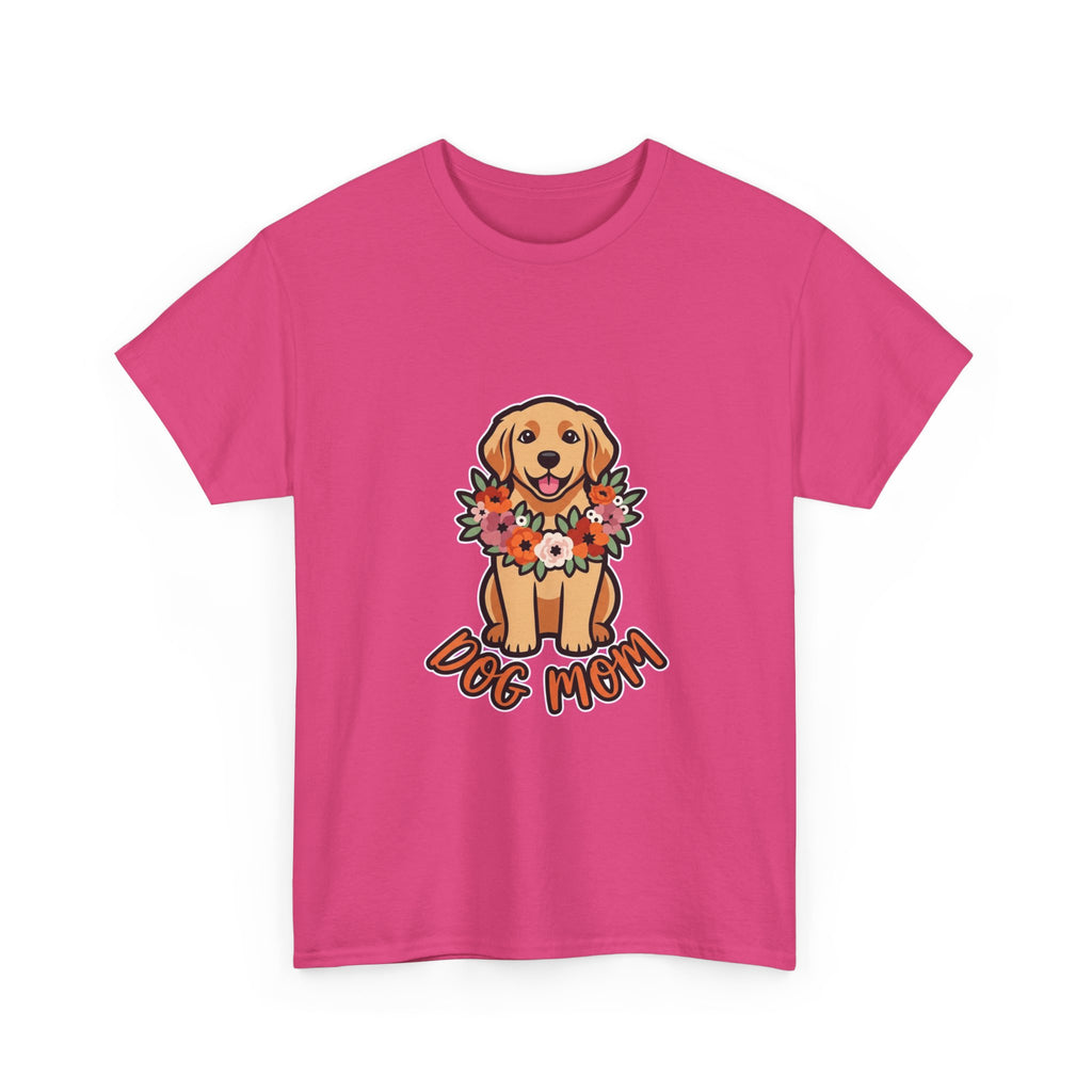 Dog Mom T-Shirt | Golden Retriever Floral Wreath Unisex Tee