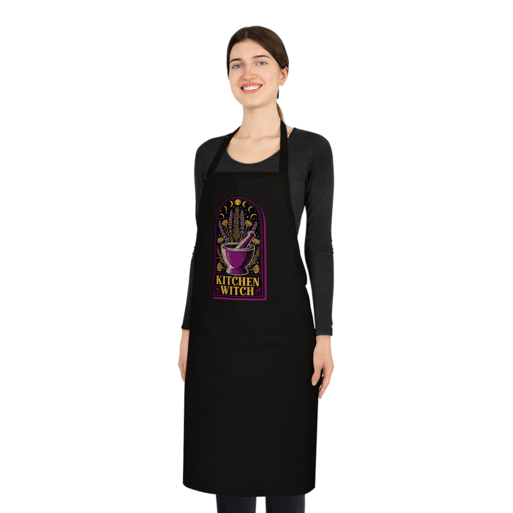 Witchy Baker Cotton Apron | Kitchen Witch Gift | Cauldron Baking Apron
