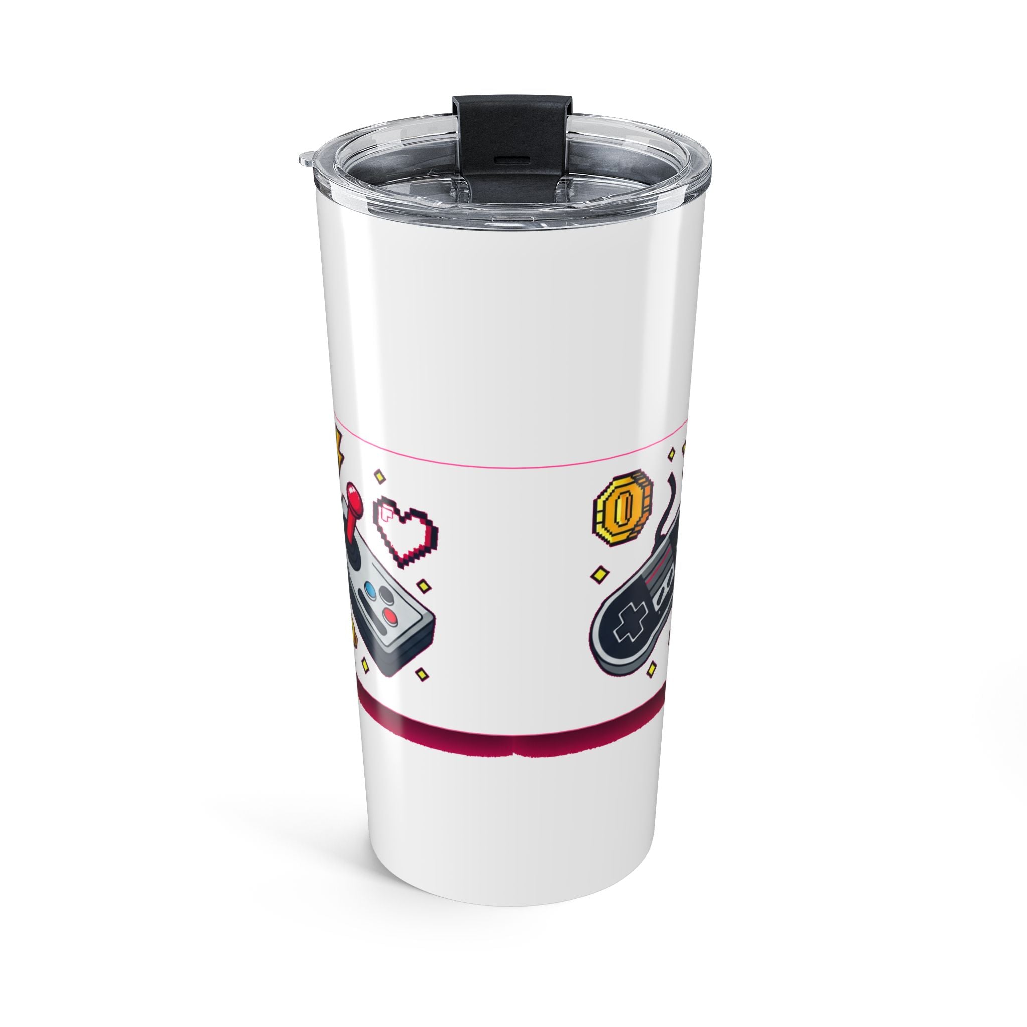 80s Retro Gamer Dad Tumbler - Pixel Art Gaming Gift for Born to Game Fathers