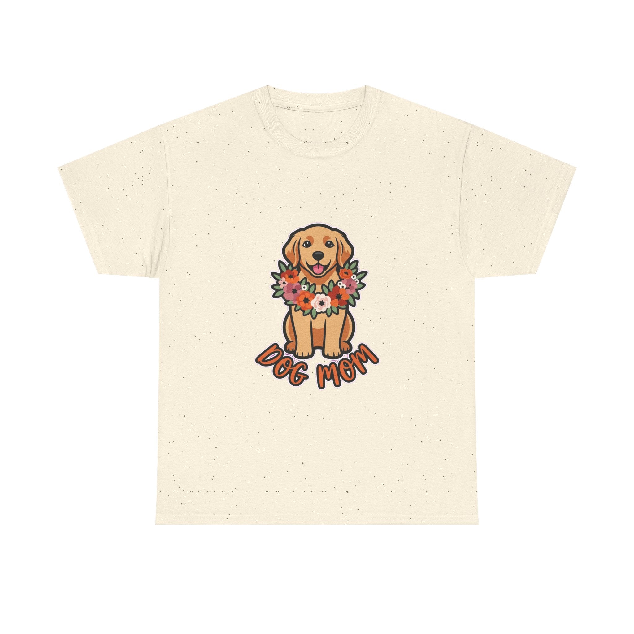 Dog Mom T-Shirt | Golden Retriever Floral Wreath Unisex Tee