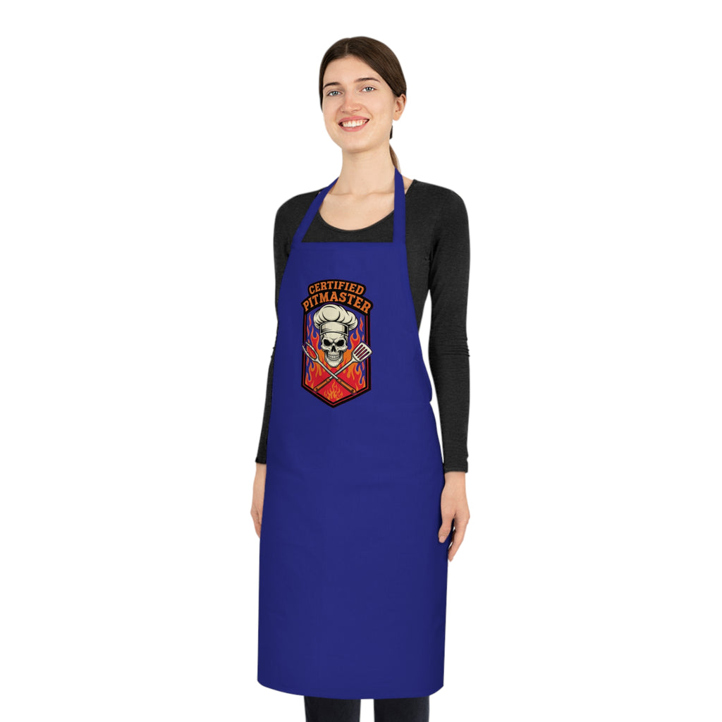 BBQ Pitmaster Dad Apron - Flaming Skull Chef Gift for Grill Masters