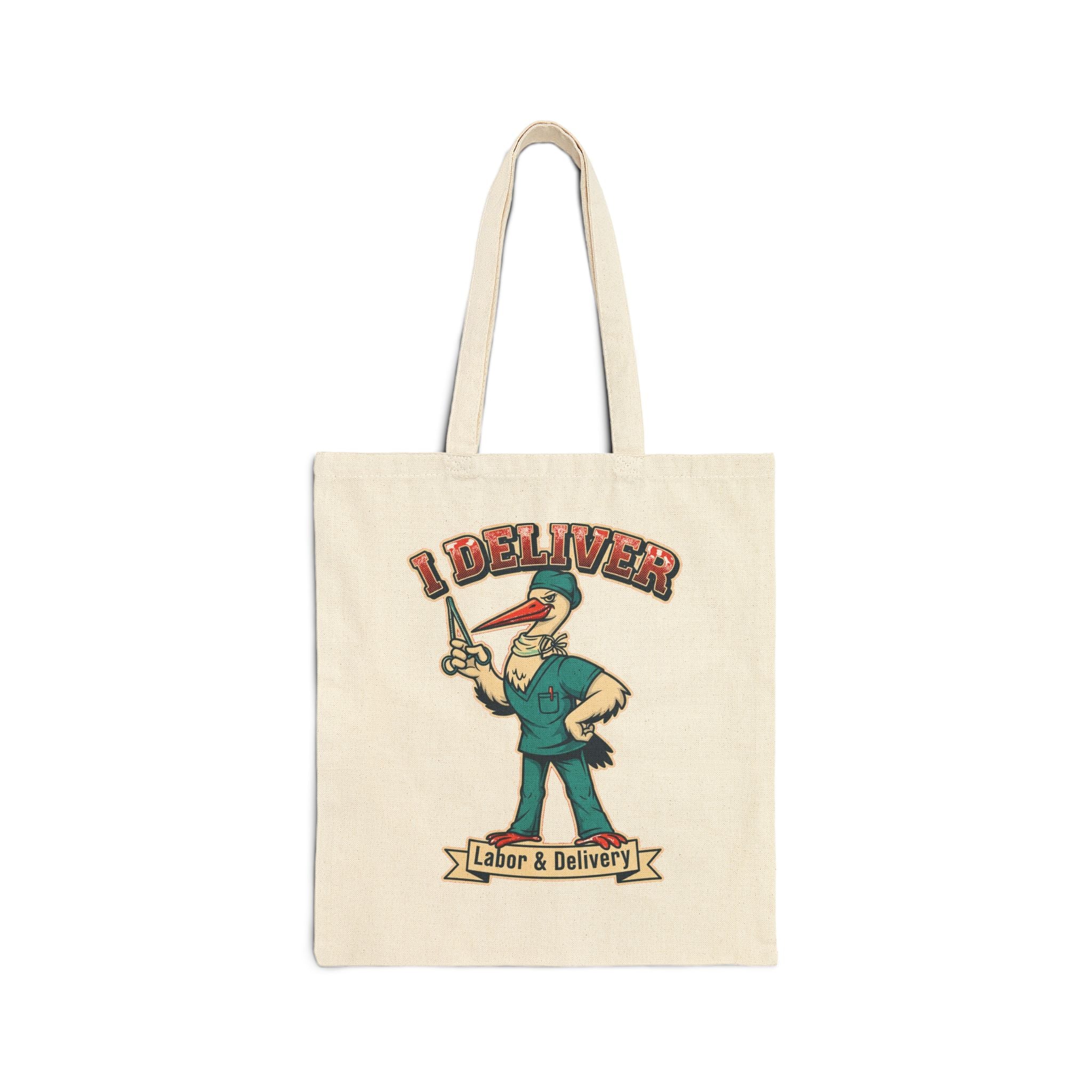 Labor & Delivery Nurse Tote Bag | Funny LD Nurse Gift | I Deliver Stork