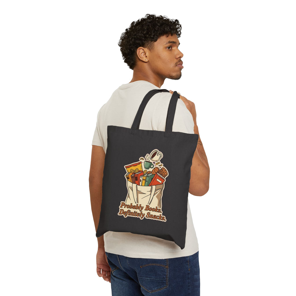 Funny Book Tote Bag for Readers & Snack Addicts - Bookworm Gift